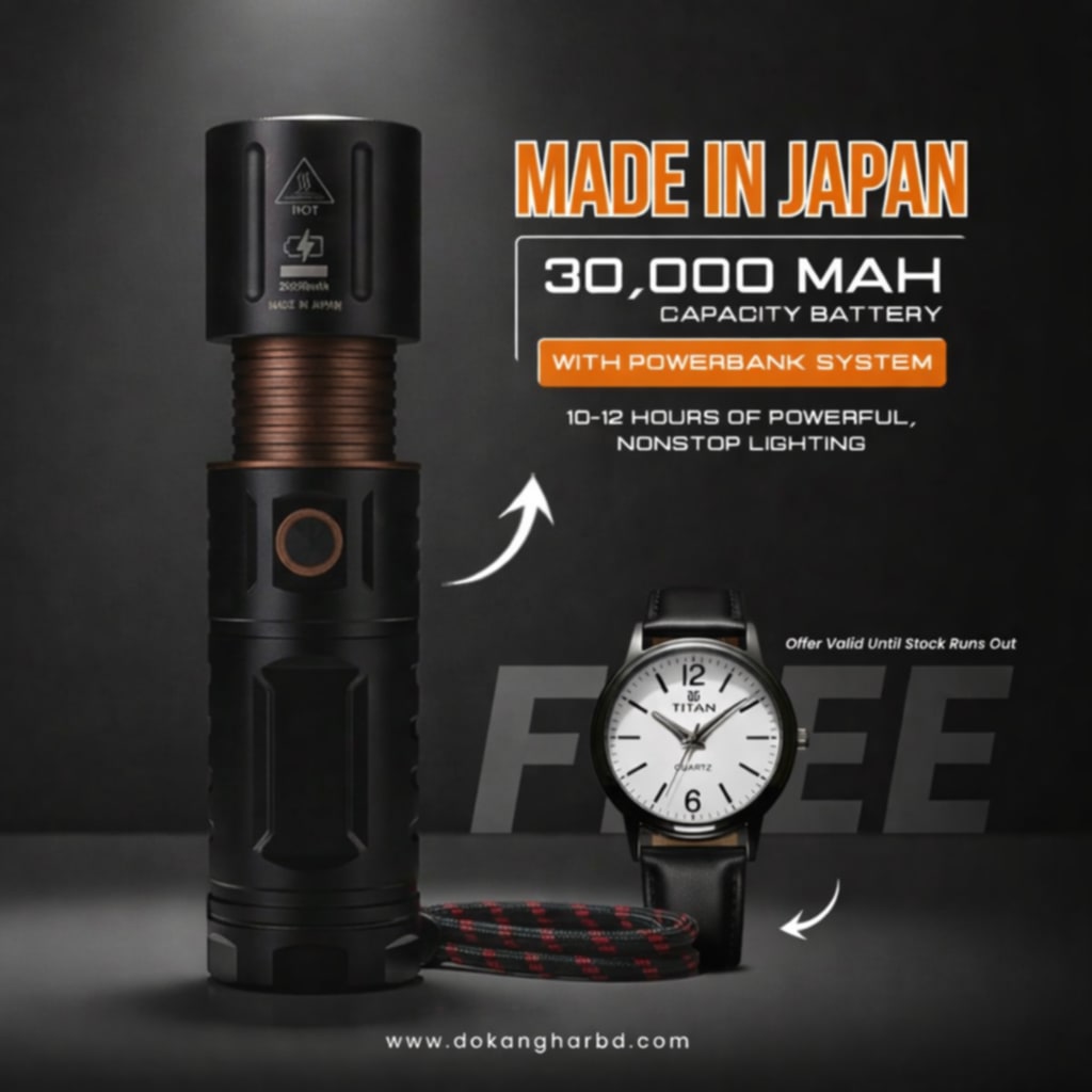 Torch Light With Free Watch
